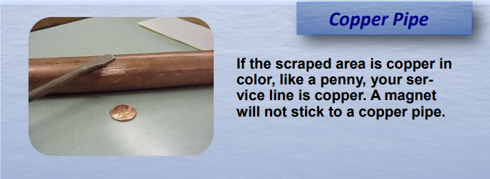 Copper pipe check visual